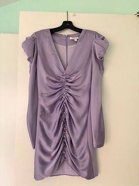 Jonathan Simkhai Lilac V-Neck Satin Dress